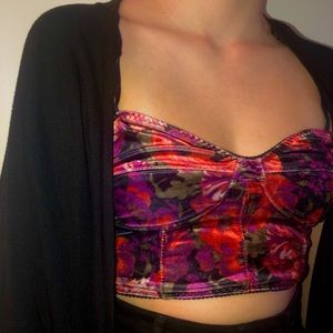 Crushed velvet tank/crop